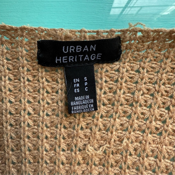 Urban Heritage Tan Cardigan Sweater Chunky Knit Open Front Women’s S - Picture 3 of 9